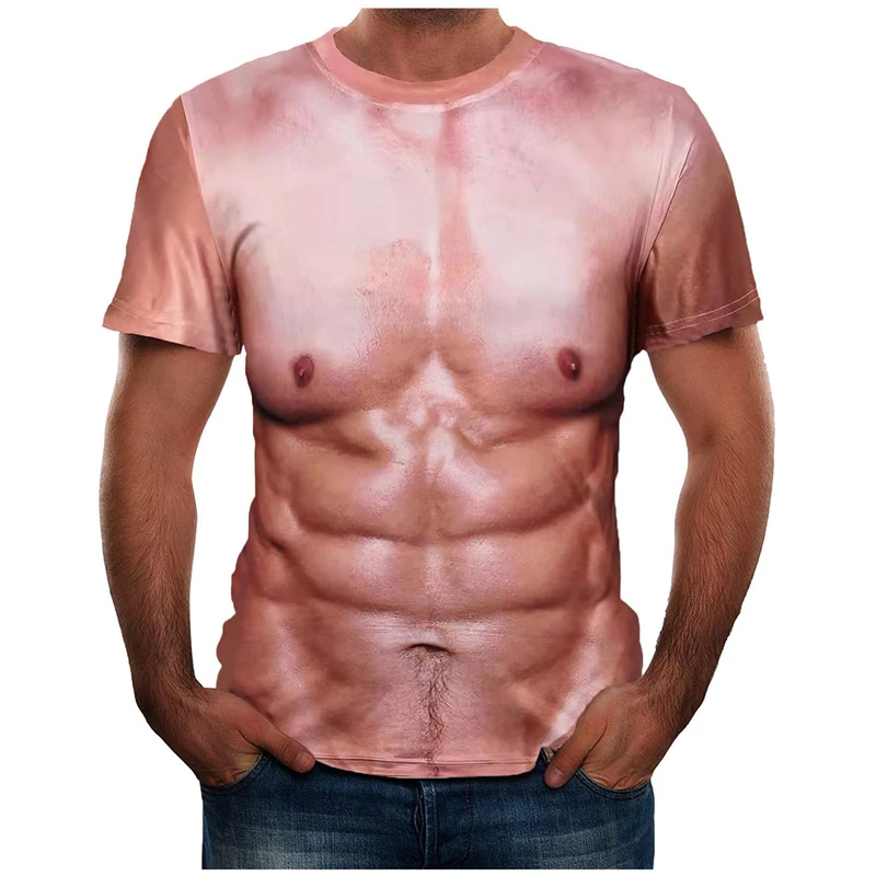 Футболка мужская с забавным 3D принтом Повседневная модная мешковатая дышащая