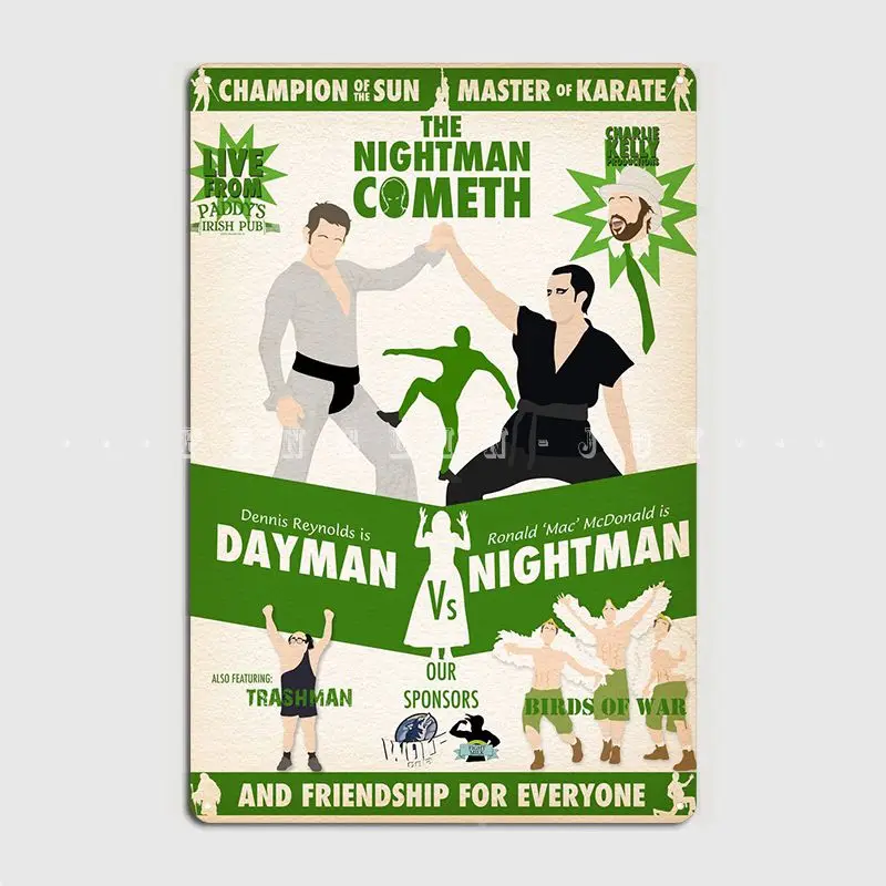 

Зеленый металлический знак Nightman Cometh, настенная роспись, украшение для паба, гаража, живопись, Декор, жестяной знак, плакат