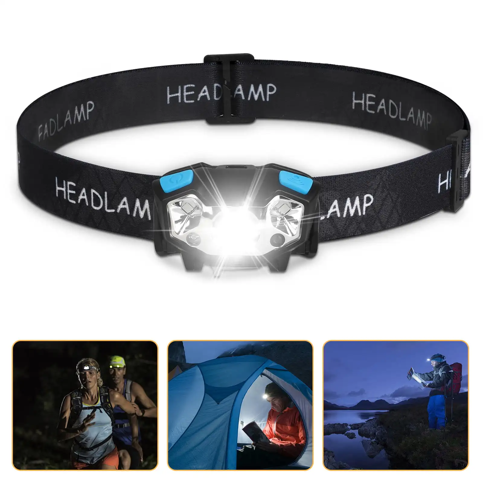 

LED 5000 Lumens Headlamp, Rechargeable Headlamp Waterproof LED Lamp Light for Camping Fishing, Car Repair, Outdoor