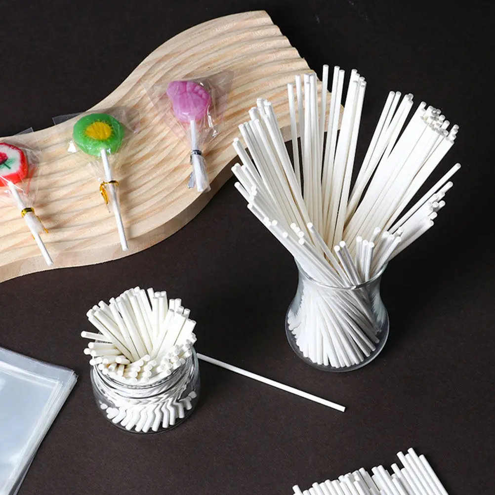 Фото 500 шт. бумажных палочек для конфет, палочки для леденцов, гладкие держатели для конфет, для изготовления шоколадных угощений, для самостоятельного изготовления сахарных батончиков, палочки для леденцов №1