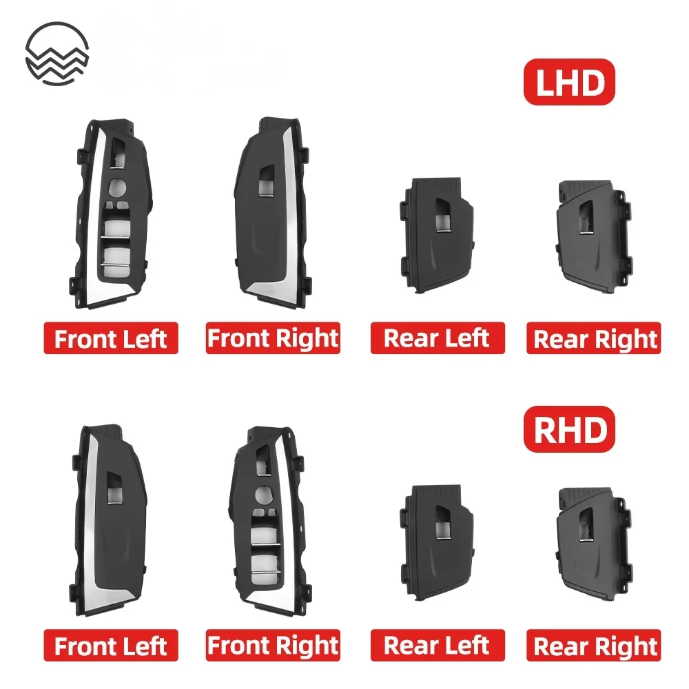 Фото Для BMW X3 X4 G01 G02 G08 F97 F98 2018-2021 Ручка внутренней двери автомобиля, черная отделка, внешняя крышка, переключатель подъема окна №3