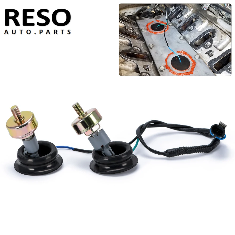 

RESO Dual Knock Sensors with Wiring Harness Kit For Chevy Suburban Silverado Avalanche Tahoe GMC Sierra Cadillac 4.8 5.3 6.0L