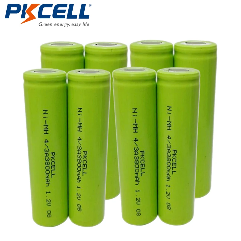 

8Pcs PKCELL 4/3A NiMH Rechargeable Battery 18670 17670 3800mAh 1.2V NI-MH Industrail Battery for DIY Battery Pack