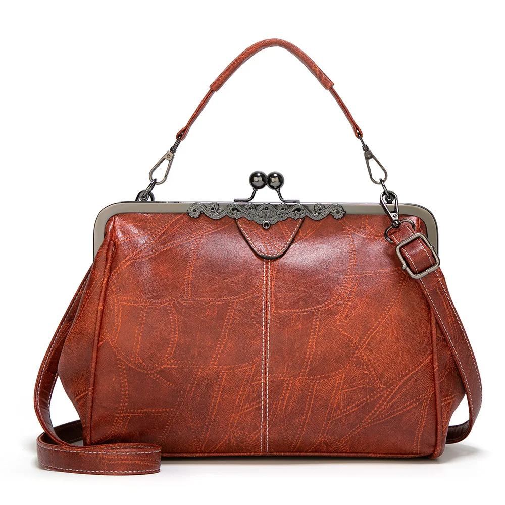 

vintage clip shell women handbags retro crossbody bags trend kiss lock shoulder bag stylish female purses 2023