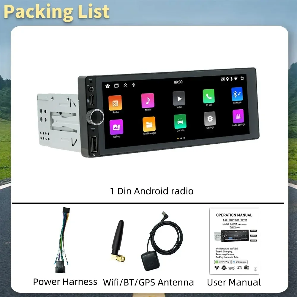 1Din Carplay Android авто радио Android автомобильный мультимедиа для Citroen Evasion 1998-2002 6,86 экран стерео головное устройство авторадио GPS (art.: 3920cb7ef88ff) - 3920cb7ef88ff