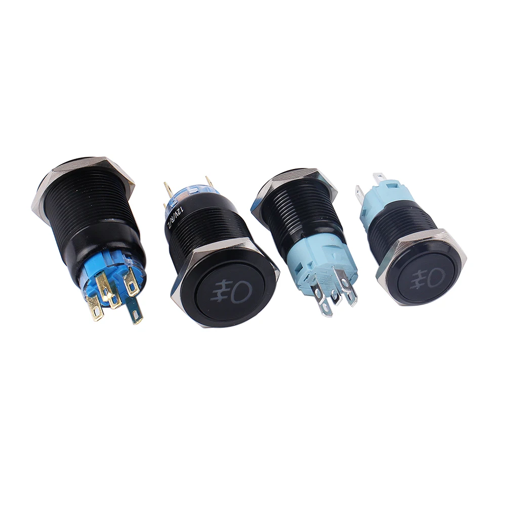 Fog lamp LED Momentary Reset Fixation locking waterproof 16mm 19mm Metal Push Button Switch 3V 5V 12V 24V 220Vsymbol customized |