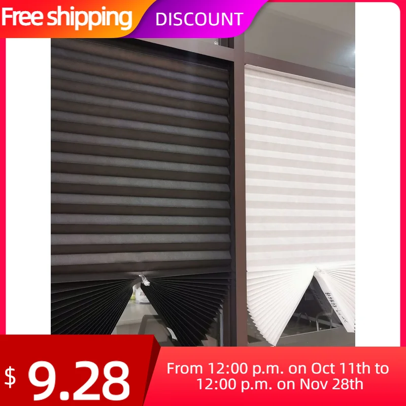 

Black White Brown Chic Zebra Pleated Blinds For Window Bedroom Blinds Blackout Curtain Cheap Dropshipping 1 PC