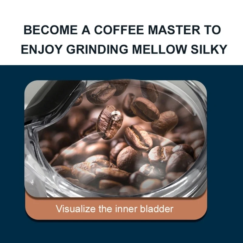 Портативная Электрическая Кофемолка 200 Вт Мельница С Жерновами Из Нержавеющей