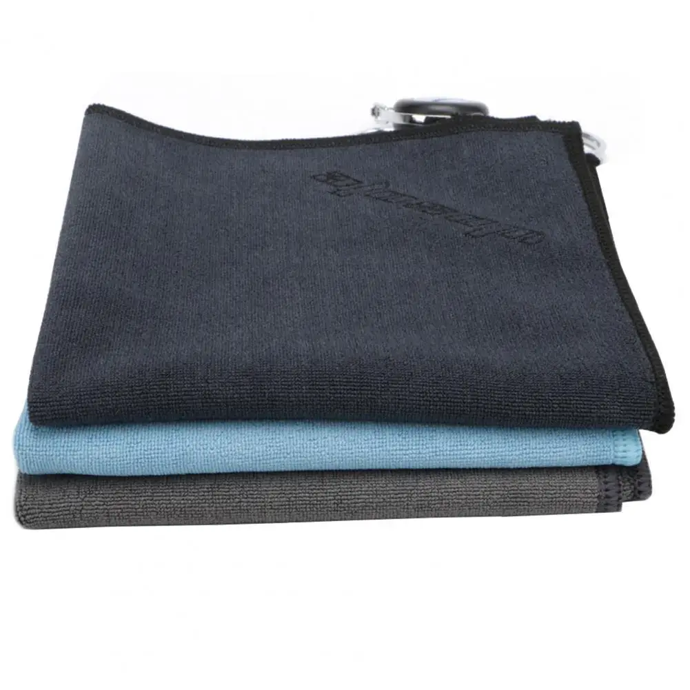 

Quick-dry Lightweight Square Golf Ball Cleaning Towel with Hook for Outdoor