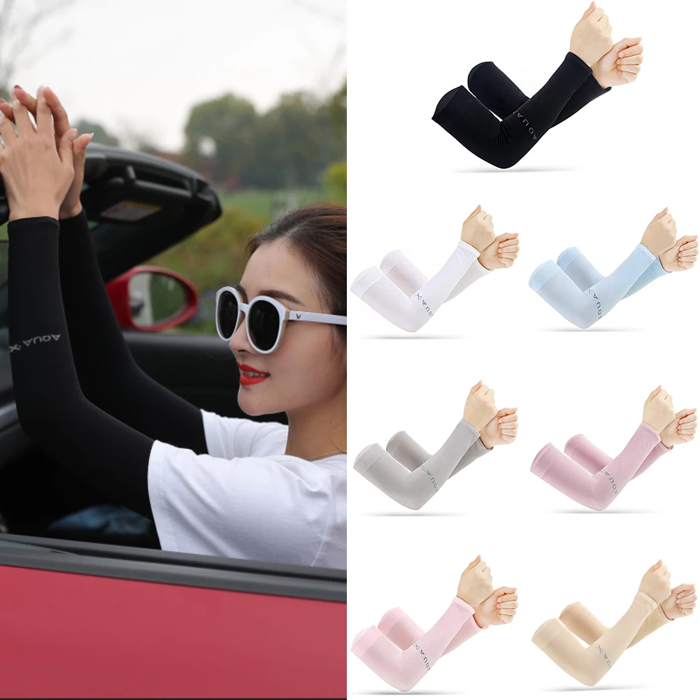 

Unisex Compression Cooling UV Protection Sun Sleeves Long Arm Cover Anti-Slip Warmers For Outdoor Sports Sunblock Tattoo Cover