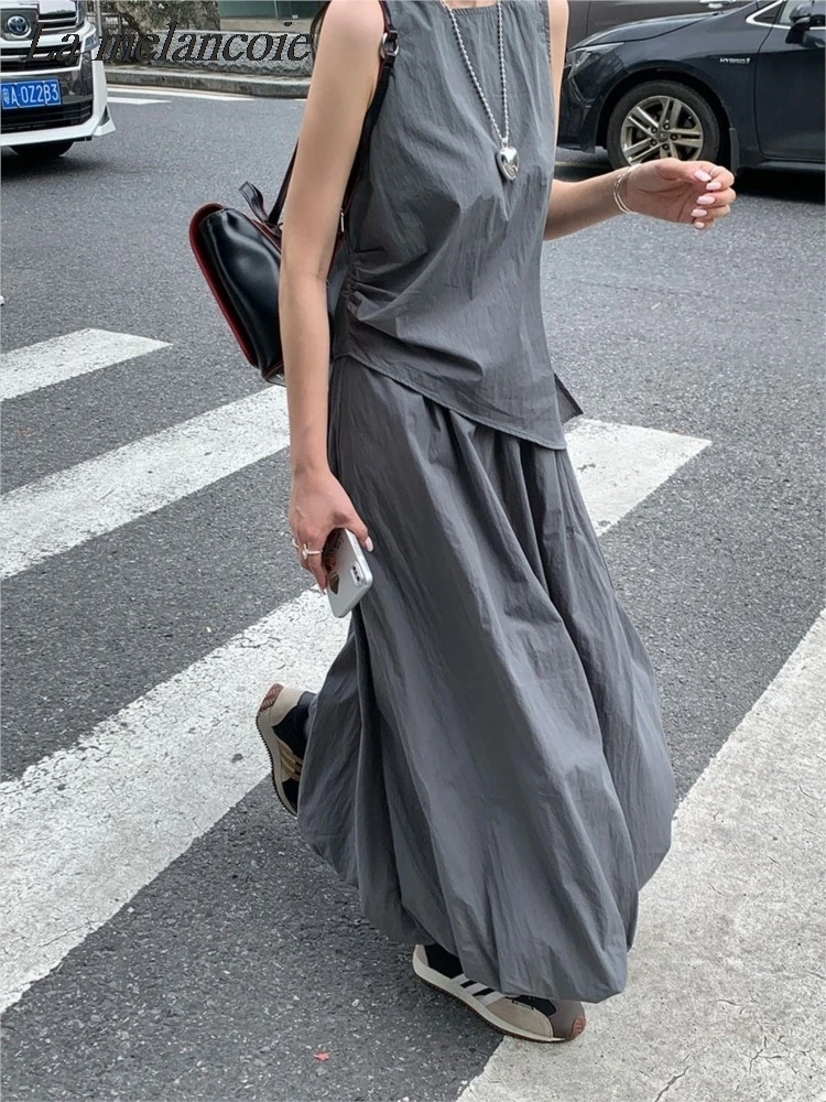 Женский комплект с юбкой и топом без рукавов асимметричная майка юбка завышенной