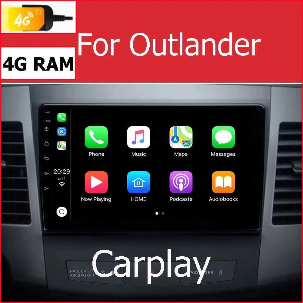Восьмиядерный/Android 11 0 Автомобильный мультимедийный плеер GPS для Mitsubishi Outlander 3 XL