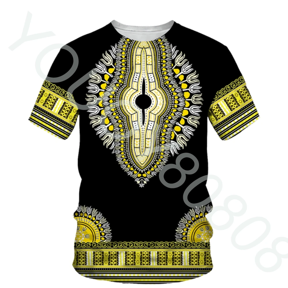 

2022 Summer New Men's and Women's Ethnic African Men's Sports T-Shirt Print Summer Round Neck Men's Ladies Loose Casual T-Shirt