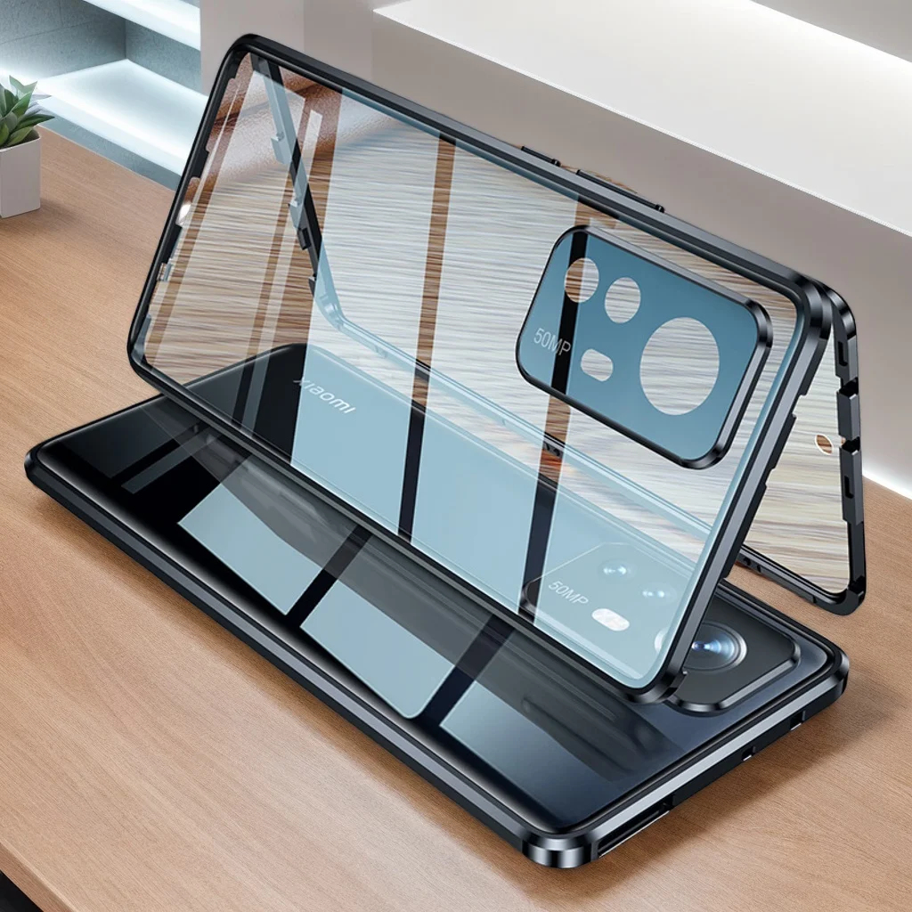 360 ° Металлический магнитный двусторонний объектив из закаленного стекла для Huawei