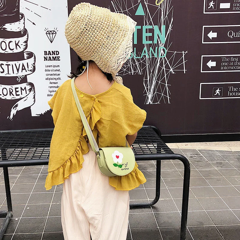 Lovely Children Small Crossbody Bag PU Leather Baby Kids Coin Purse Handbags Cute Cartoon Rainbow Girls Boys Mini Shoulder Bags