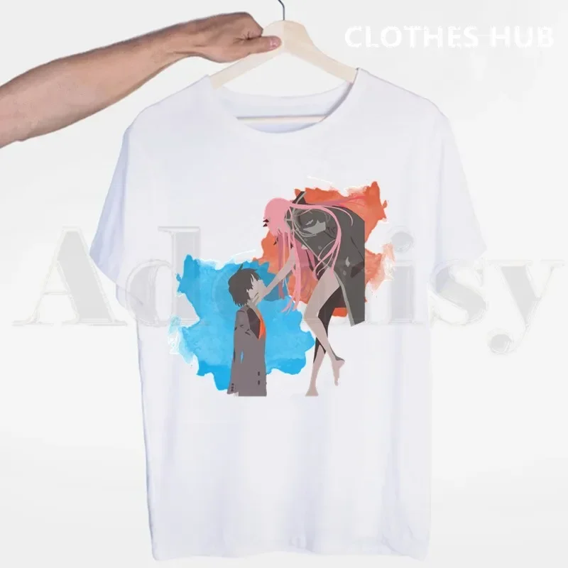 ł w FranXX Zero Two Arigatou 02 аніме хипстерская мужская футболка с круглым вырезом