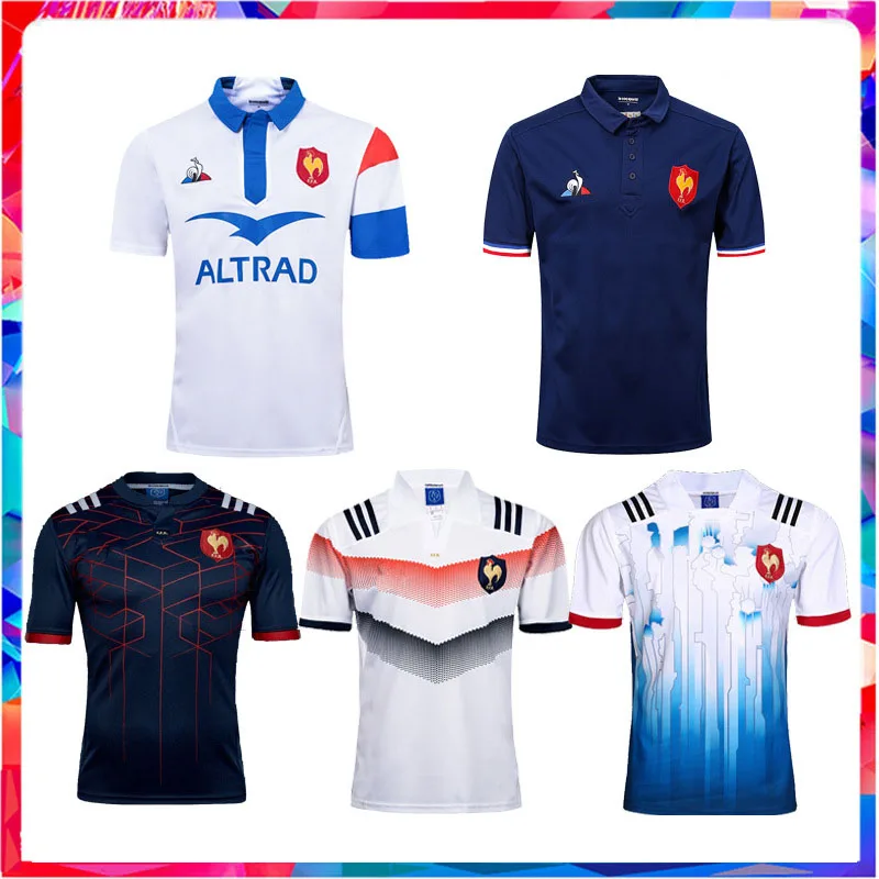 

16 French chicken home and away short-sleeved T-shirt Polo football clothes men France rugby jersey