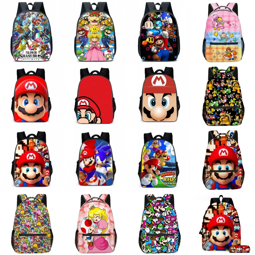 Anime Super Mario Luigi Peach Bowser Koopa Yoshi Cosplay Costume Backpack Computer School Bag Gift