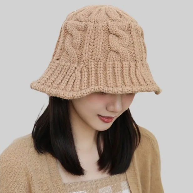 

Knit Bucket Hat for Women Handmade Crechet Fisherman Cap Y2K Trendy Foldable Warm Comfortable Hat