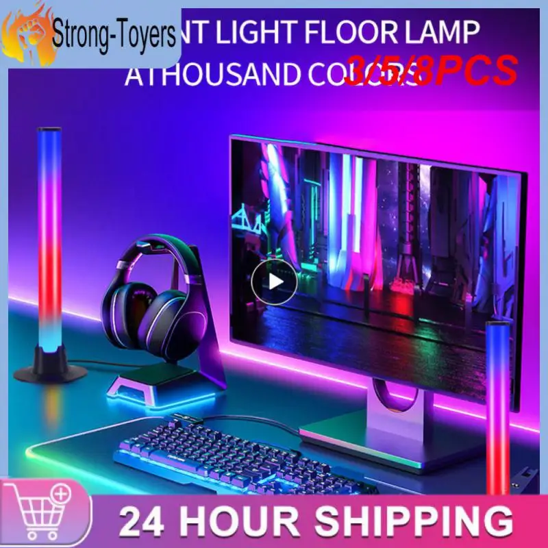 

3/5/8PCS 5w Colorful Light Bars Chip Induction Multi-scene Led Colorful Light Support App Control Desktop Lamp Aluminum Alloy Pc