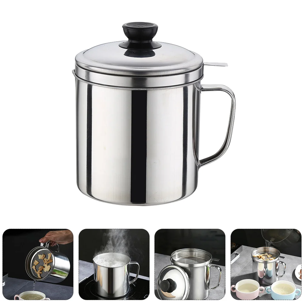 

Oil Strainer Grease Separator Fat Pot Gravy Container Bacon Storage Canister Keeper Kitchen Filter Cooking Jugcan Bottle Steel