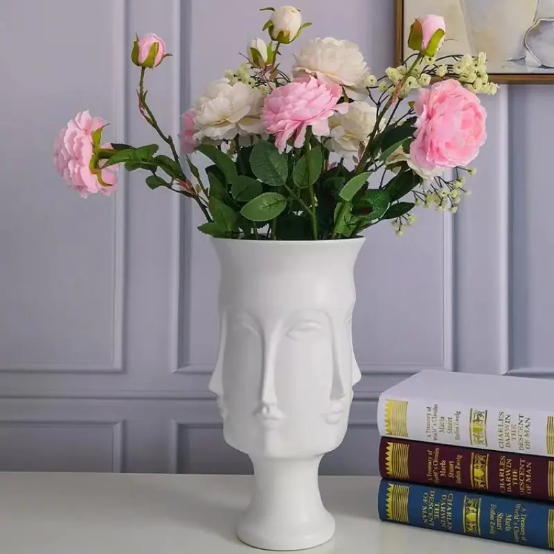 Скандинавская многогранная керамическая ваза для девочек скульптура персонажа