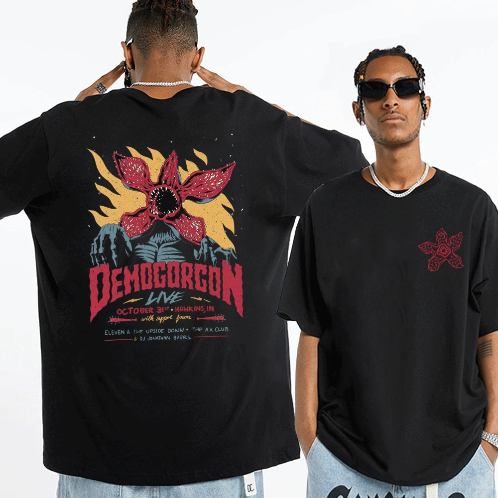 

Stranger Things Eddie Munson The Demogorgon T Shirt for Men Women Cannibal Flower Monster Print T-shirts Summer Cotton Tees Tops