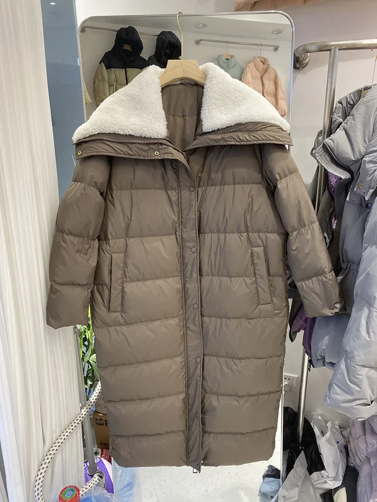 Корейский пуховик для женщин 2024 новый стиль корейская версия длинный толстый