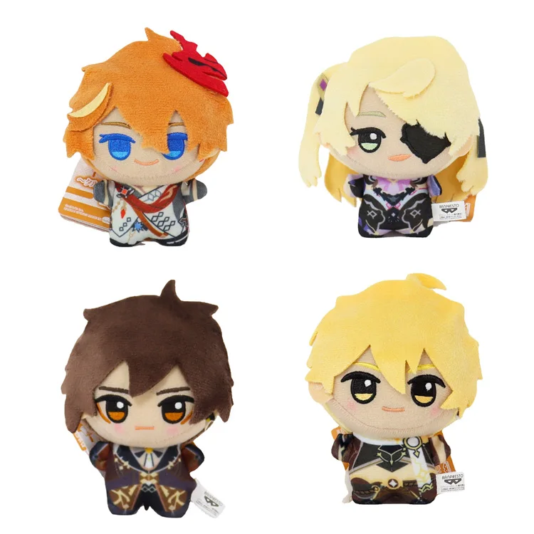 

10cm Genshin Impact Plush Pendant Toy Zhong Li Tartaglia Fischl Traveler Plushies Doll Gift Anime Plush