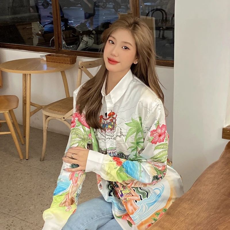 

Full Print Casablanca Men Women Long Sleeve Fashion Summer Shirt