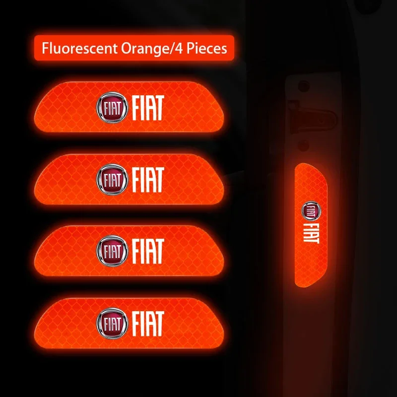 

Светоотражающая наклейка на дверь автомобиля, ночник, предупреждающая наклейка для FIAT 500 Ducato Panda Grande Punto Tipo Abarth Pulse Strada 600 500L