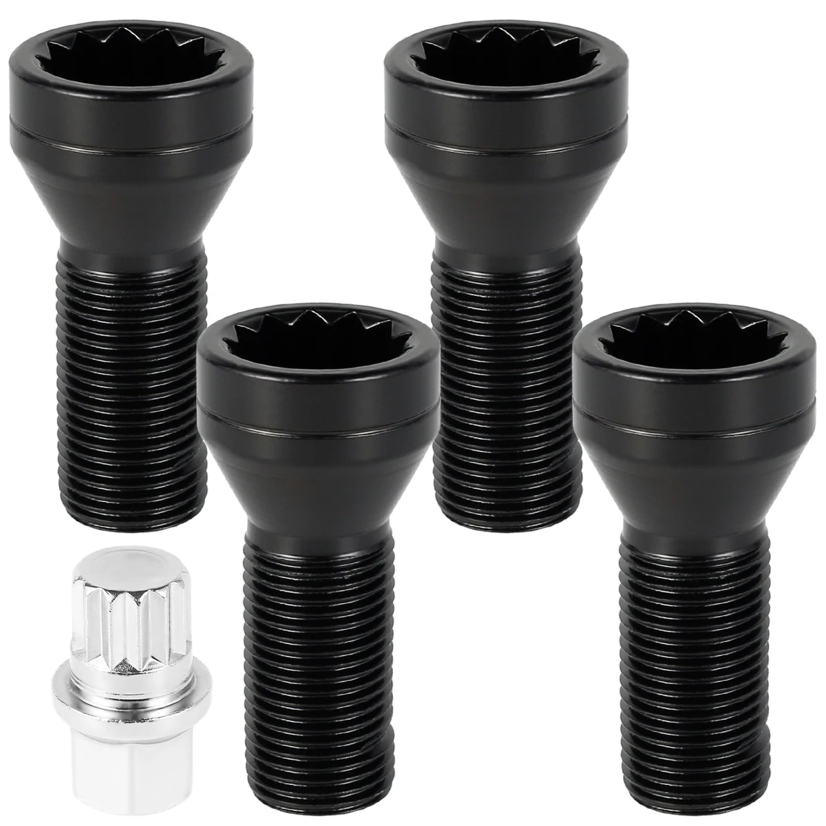 

Locking Wheel Nut Set M14x1.25 Wheel Lock Key High-Strength Steel Lug Nuts Anti-Theft Wheel Lock Tool Kit for Cars Wheel Tire