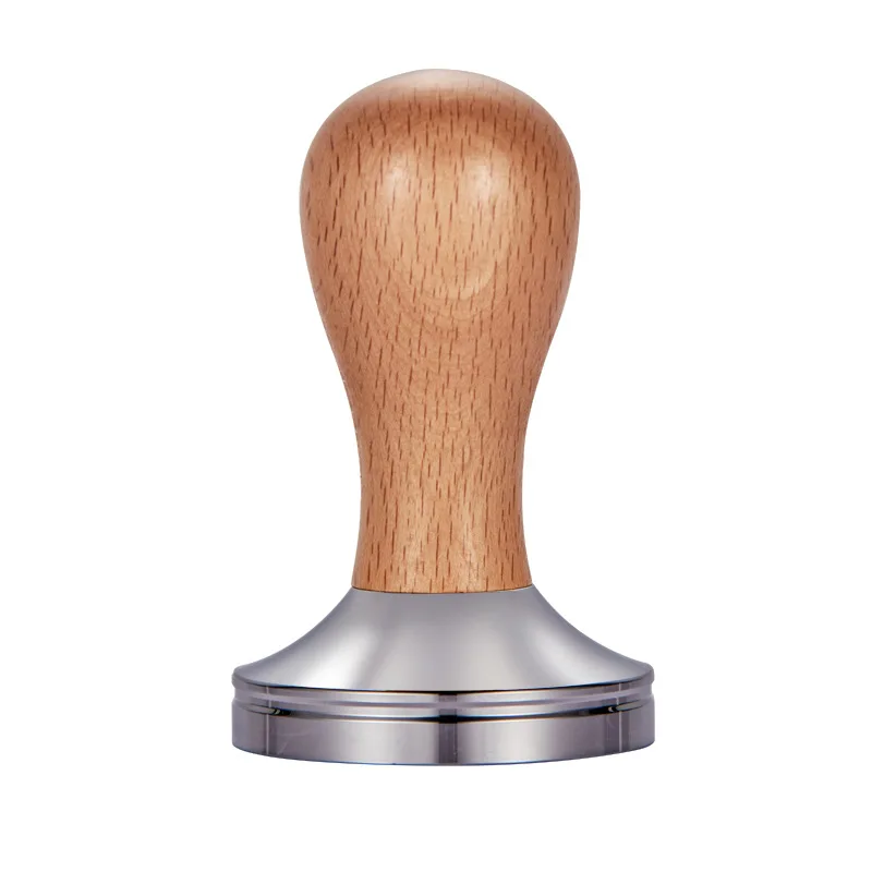 

Coffee Tamper 51mm 53mm 58mm Espresso Tamper Distributor Wooden Handle with Flat Base for Coffee Accessories Barista Tool