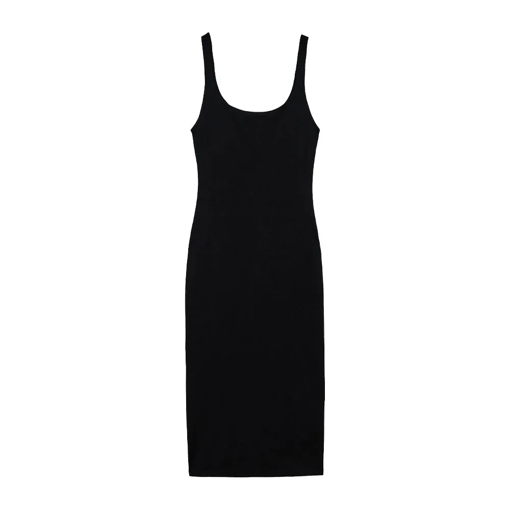 

Zach AiIsa new women's temperament all-match sexy shoulder strap square collar midi micro-elastic bag hip slim dress