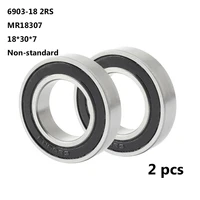2pcs mtb bike 6903 18 2rs bearings mountain road bicycle front wheel hub steel bearings for dt swiss 18x30x7mm cycling parts