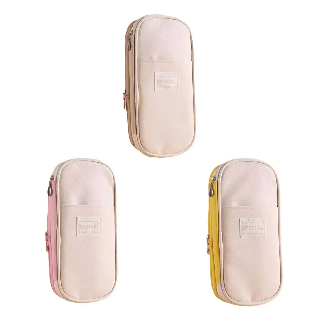 

Пенал на молнии для карандашей и ручек, чехол большой емкости с линейкой, органайзер для хранения канцелярских принадлежностей для школы и ...