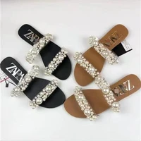 2022 summer slippers women shoes ladies sandals open tea slippers flat pu slippers handmade woman shoes casual plus size 42