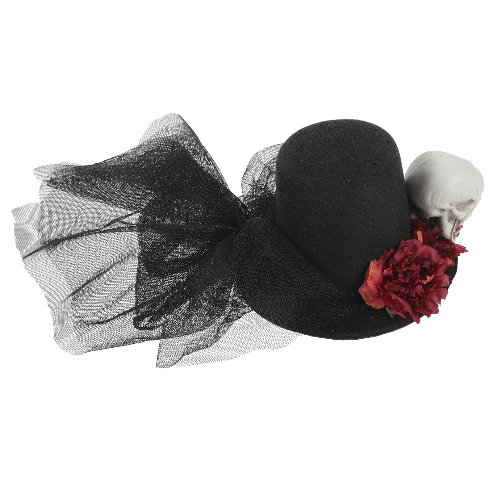 

Gothic Fascinators Women Flower Hair Accessories Halloween Lolita Headpiece Clip Fabric Steampunk Hat Miss Decor