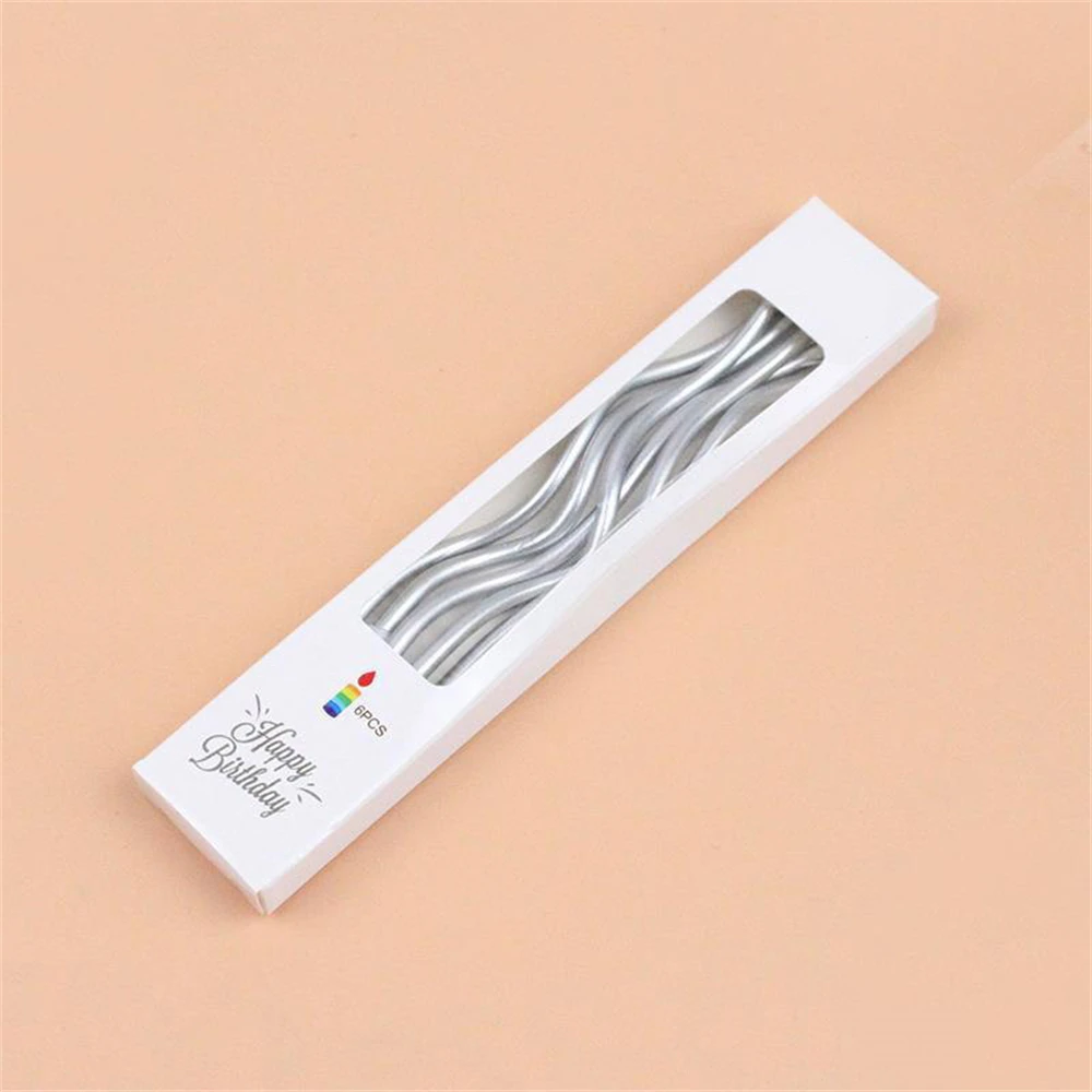 

Набор изогнутых свечей для торта 6 шт.