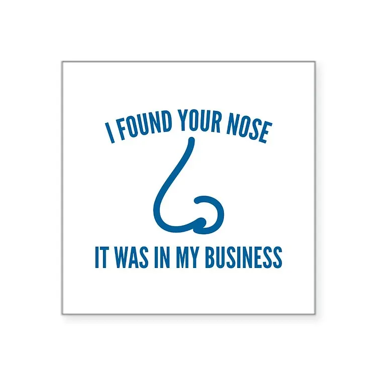 

Наклейка квадратная «I Found Your Nose» 3x3, наклейка для ноутбука и автомобиля, милый мультяшный модный чемодан для общественных мест