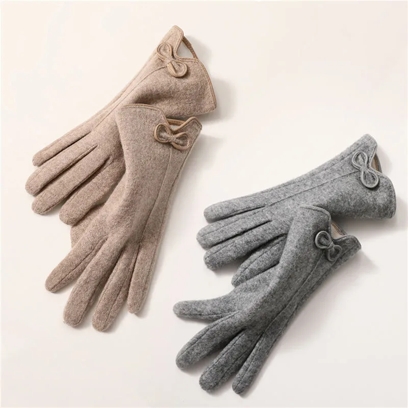 

Women's Winter Warm Gloves Plush Warm Wool Gloves Spring and Autumn Driving Touch Screen Cashmere Gloves For Ladies