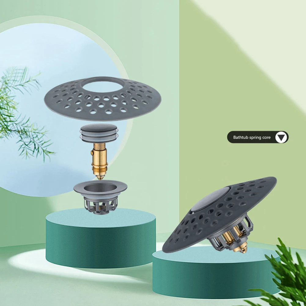 

Sink Strainer Drainer Bounce Double Layer Filtration Hair Catcher Stopper Multipurpose Shower Gadgets for Home Kitchen Supplies