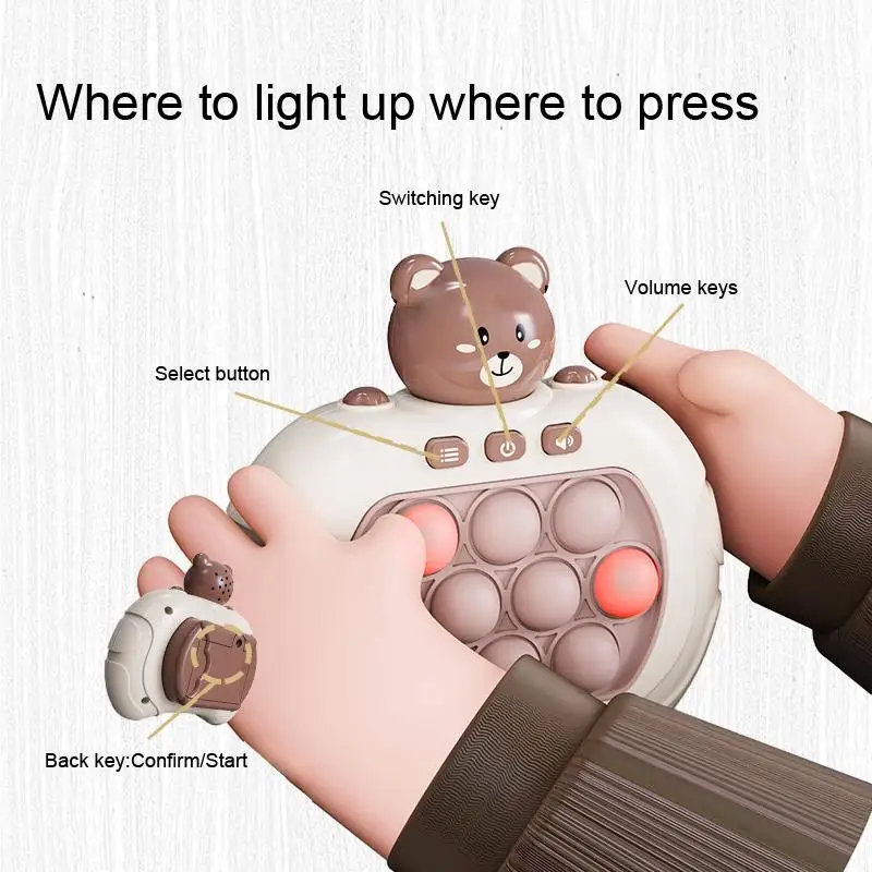 

Interactive Children's Early Education Toy: Quick Push Game Machine with Cute Hamster Toy Helps Break Through the Pass and Pres