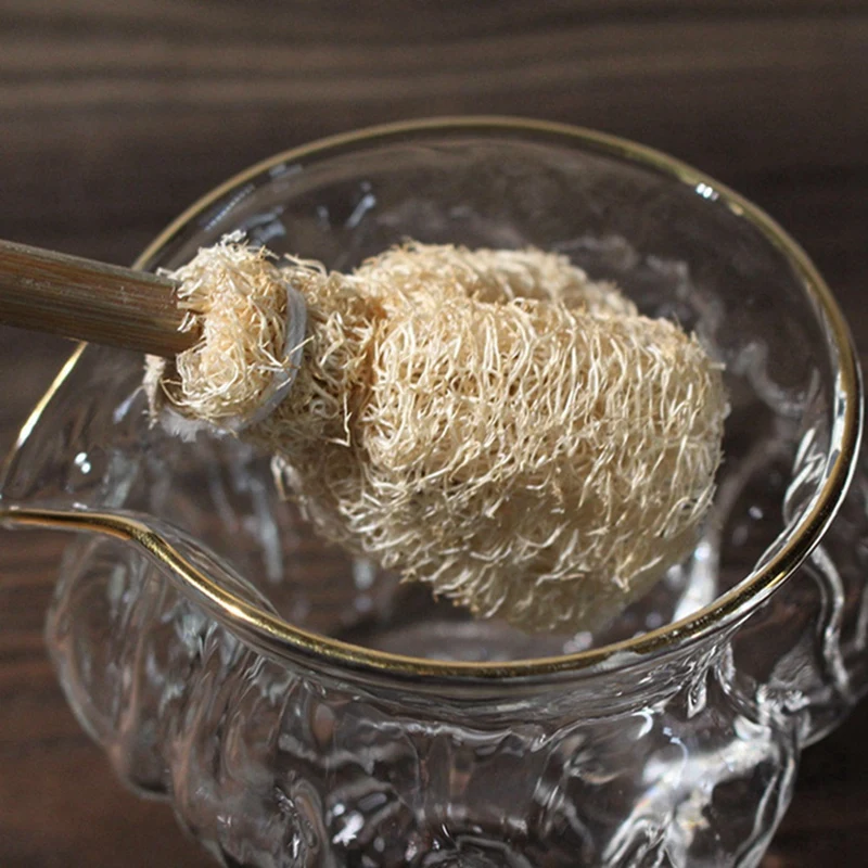 10 шт. ручная работа ручка из люфы щетка для чистки чашек чайника детали чайной