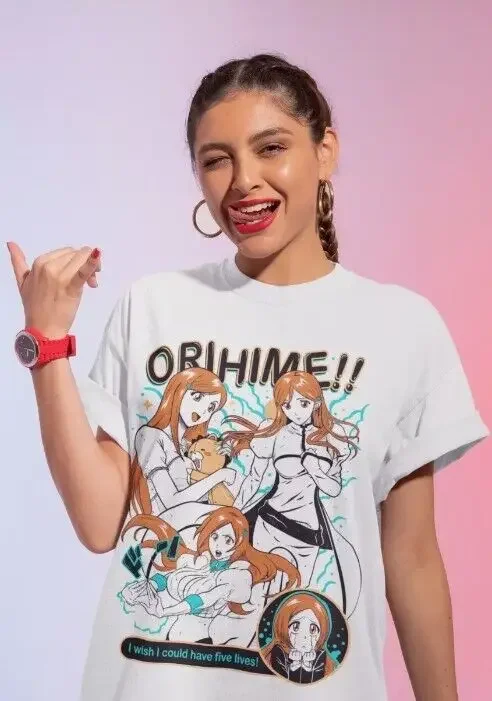 Футболка Orihime Inoue Zaraki Kenpachi Bleach Anime Ichigo Aizen Рубашка всех размеров