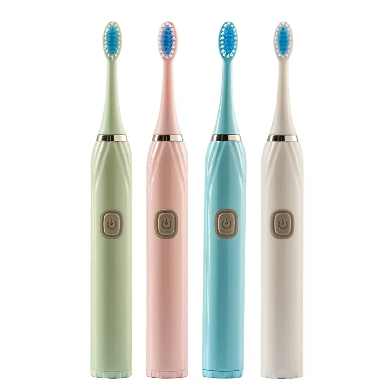 

Toothbrush with Battery for Adult Soft Bristle Waterproof Hygiene Teeth Whitening with Replacement Brush Heads Set