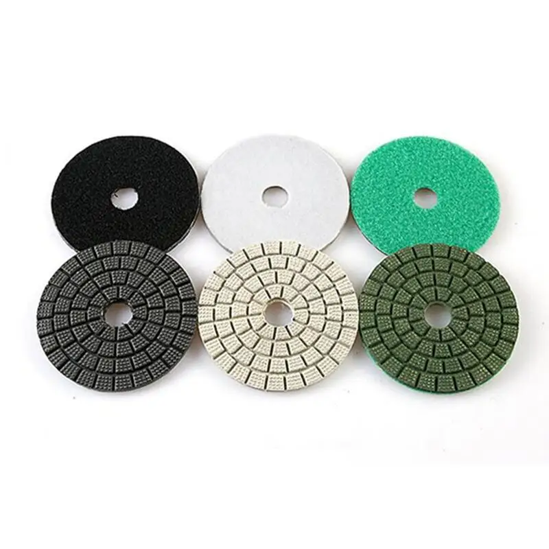 

3pcs 4 Inch 100mm Buff Diamond Wet Polishing Pad For Granite Stone Concrete Marble Polishing Glazing Final Buffing Pads Set