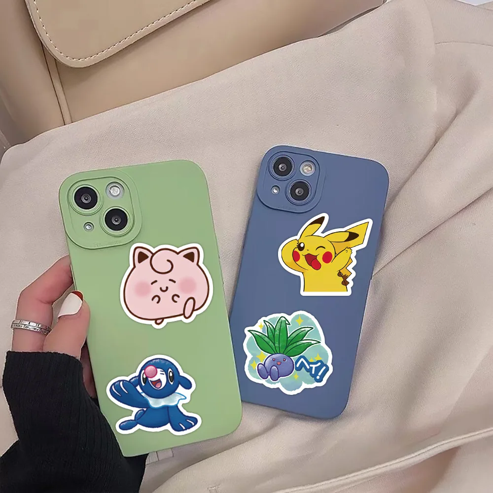 cartoon animation lovely pokemon pikachu kawaii sticker student stationery mobile phone computer office accessories decoration free global shipping