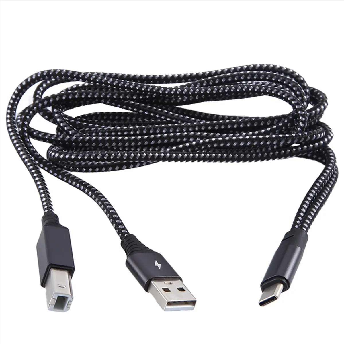 Фото Кабель USB DTC5 2-в-1: USB-C на MIDI, USB Type-C на USB-B MIDI-кабель для музыкальных инструментов, пианино, MIDI-клавиатур №5