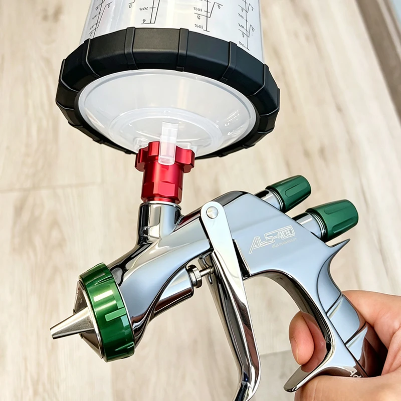 Фото Высокоэффективный краскопульт WS400 HVLP с соплом «Цветок сливы» 1.3/1.4 для финишного покрытия, прозрачного лака и краски на водной основе №3